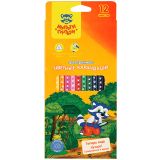 Карандаши цветные Мульти-Пульти "Енот-следопыт", 12цв., трехгр.,рисунок на корпусе, заточен., картон