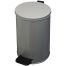 Ведро-контейнер для мусора (урна) Титан, 10л, с педалью, круглое, металл, серый металлик