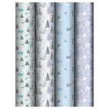 Упаковочная бумага глянц. 70*100см, MESHU "Winter mood", 80г/м2, ассорти 4 дизайна