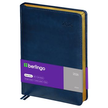 Ежедневник датированный 2026г., А4-(В5), 184л., кожзам, Berlingo 