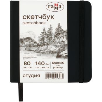 Скетчбук 80л., 120*120 Гамма 