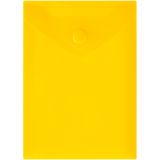 Папка-конверт на кнопке СТАММ А6 (105*148мм), 150мкм, пластик, прозрачная, желтая